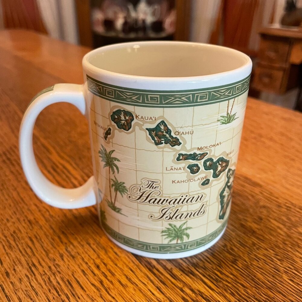 Hawaiian Islands Map Souvenir Coffee Cup Mug by ABC Stores